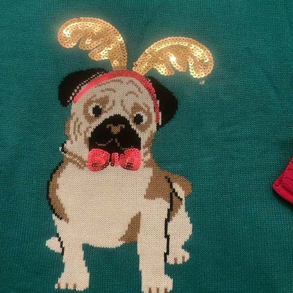 Blizzard Bay - Christmas Sweater w/pug - Size L - EUC - Picture 2 of 6